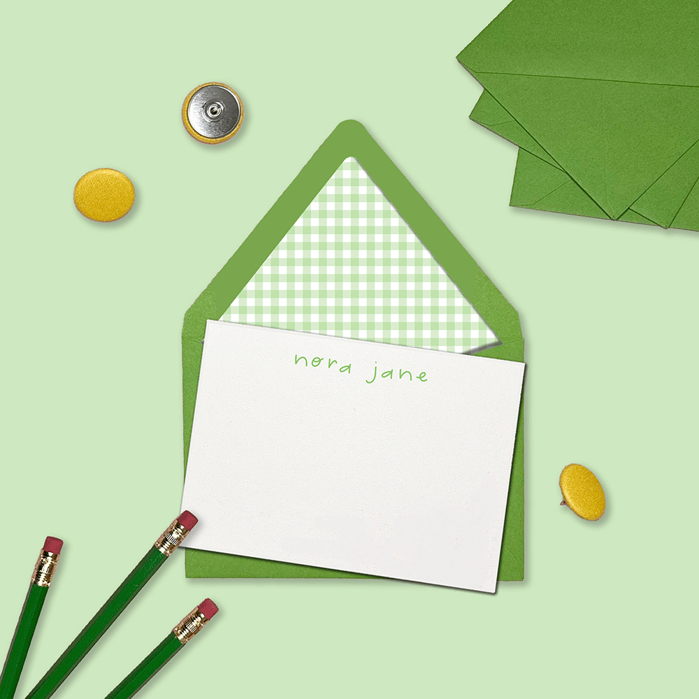 Muted Gingham Stationery