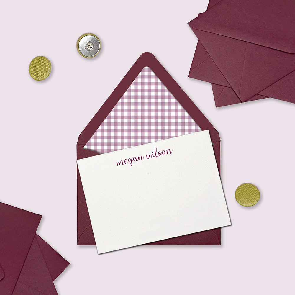Muted Gingham Stationery