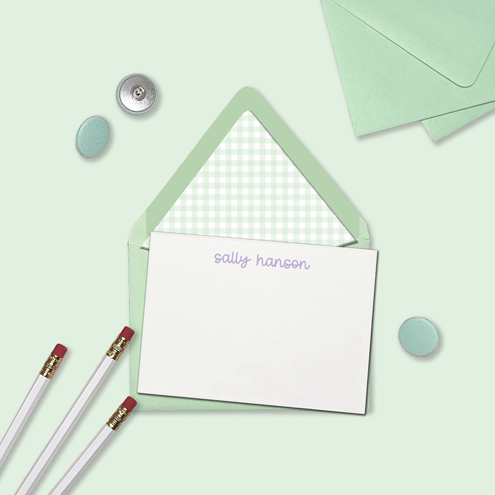 Muted Gingham Stationery