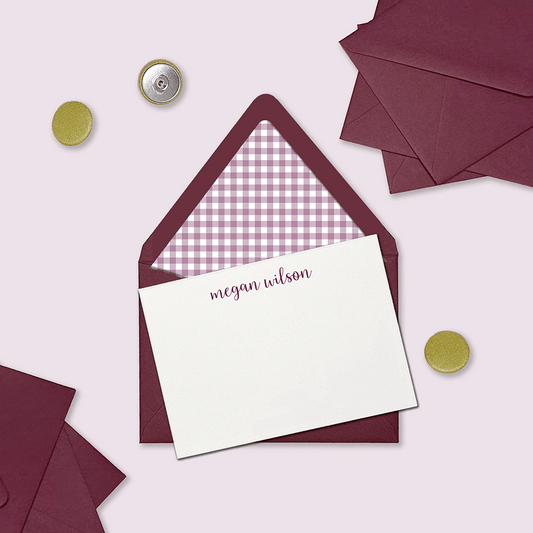 Muted Gingham Stationery
