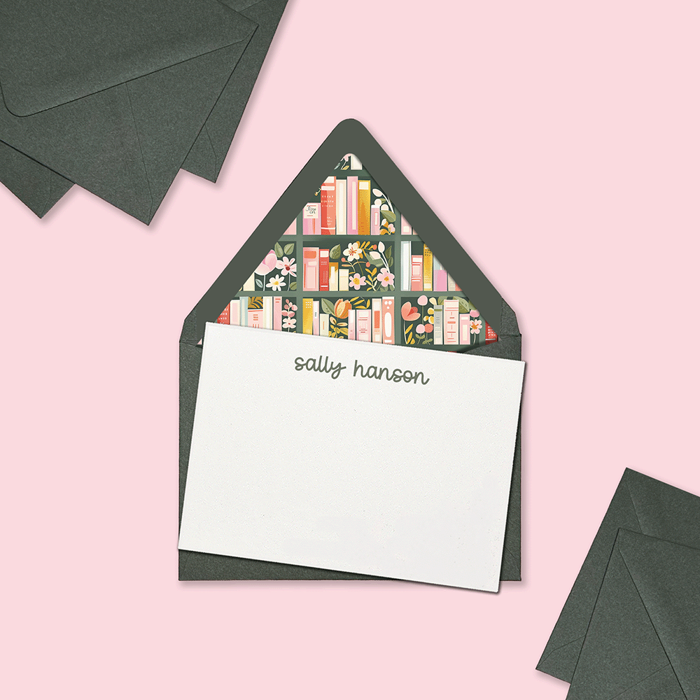 Library Blooms Pastel Stationery