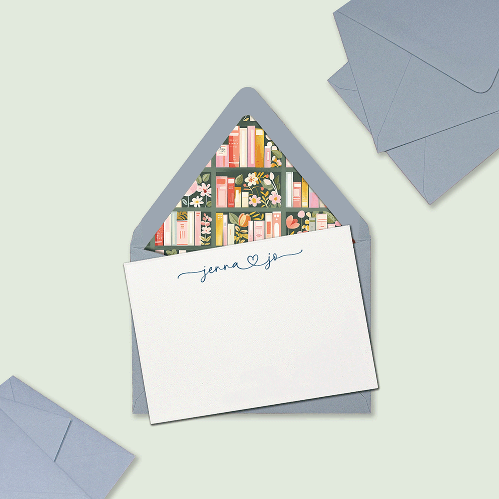 Library Blooms Pastel Stationery