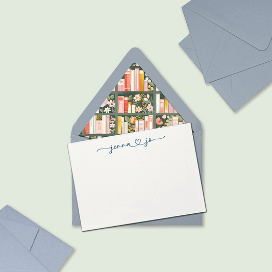 Library Blooms Pastel Stationery